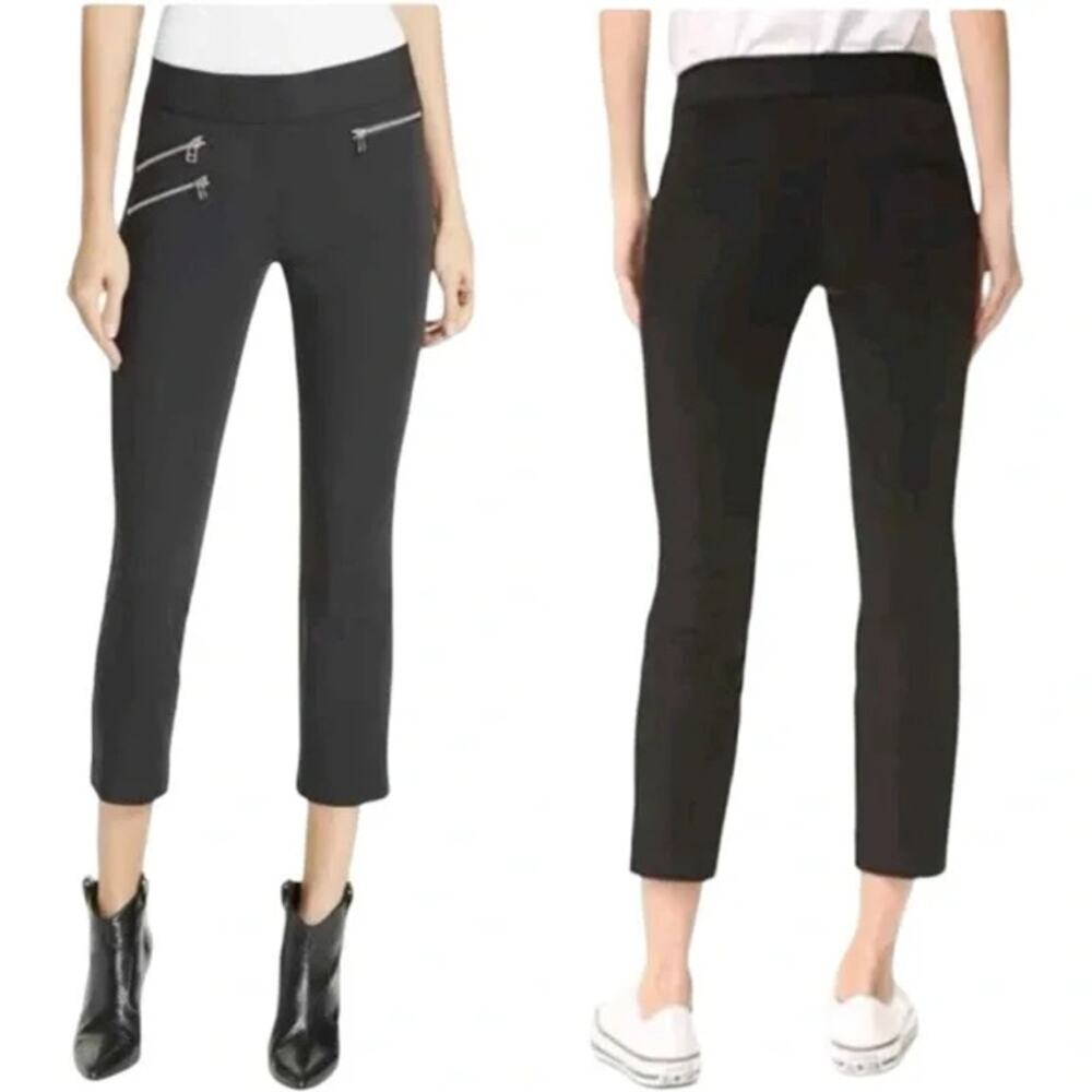 Veronica Beard Roxy Baby Bell Crop Pants Black Trouser Stretch Twill SZ 4